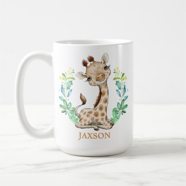 Cute Wild One Safari Animal Birthday Coffee Mug (Left)