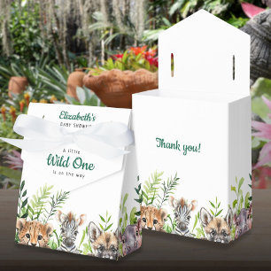 Cute Wild One Safari Animals Baby Shower Favour Box