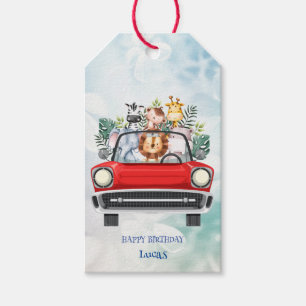 Cute Wild One Safari jungle zoo Birthday party Gift Tags