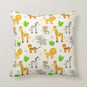 Cute Wild Safari Animal Modern Kids Pattern Cushion