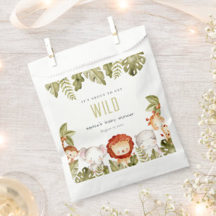 Cute Wild Tropical Safari Animals Baby Shower Favour Bag