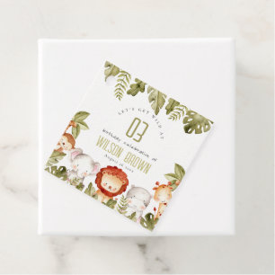 Cute Wild Tropical Safari Animals Kids Birthday Favour Tags