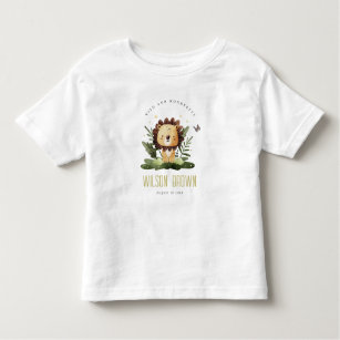 Cute Wild Wonderful Jungle Animal Lion Birthday Toddler T-Shirt