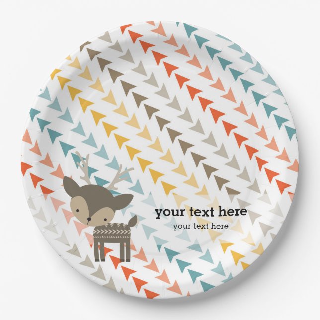 Cute wilderness animal paper plate (Front)
