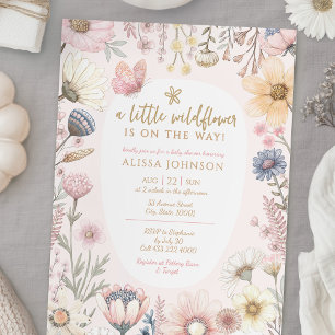 Cute Wildflower Baby Shower Invitation