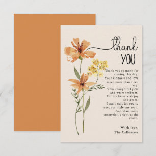 Cute Wildflower Baby Shower Thank You Card