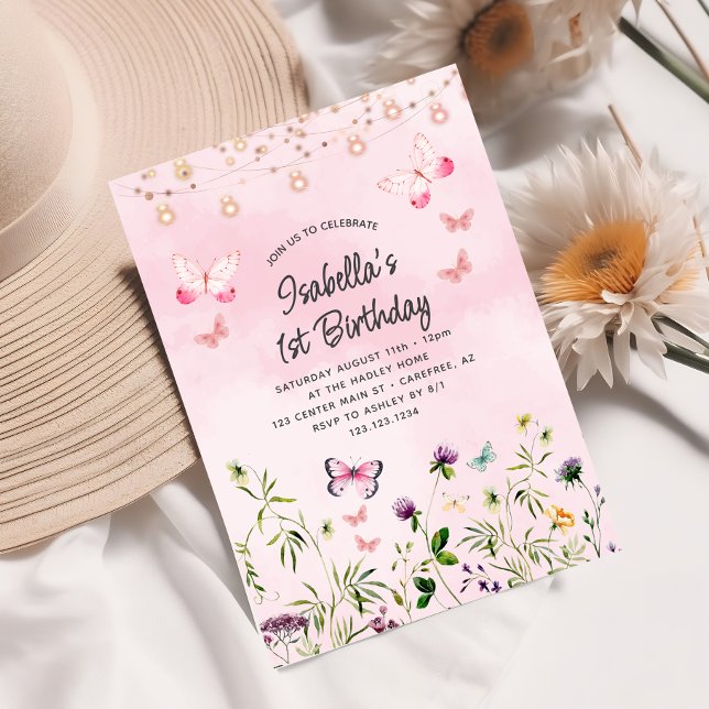 Cute Wildflower Boho 1st Birthday Invitation (Creator Uploaded)