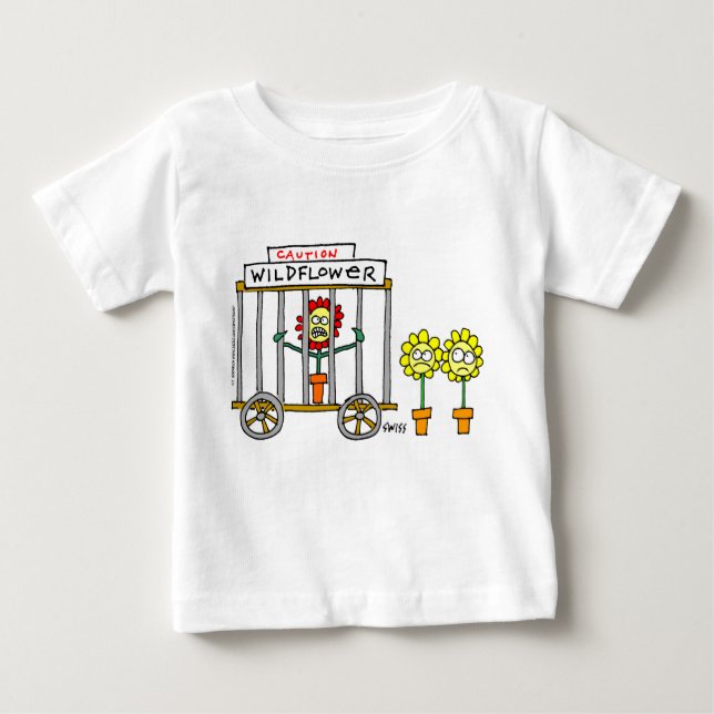 Cute Wildflower Cartoon Cranky Boisterous Funny Baby T-Shirt (Front)