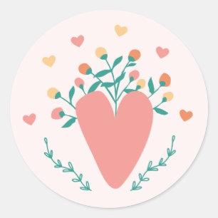 Cute Wildflower Heart Valentine's Day Sticker