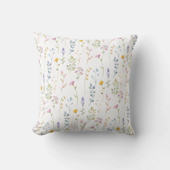 Cute Wildflower Pattern  Cushion (Front)