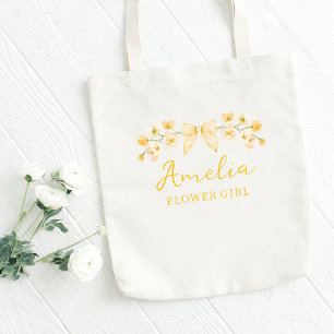 Cute Wildflower Yellow Boho Chic Flower Girl Tote Bag