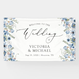 Cute Wildflowers Boho Welcome to Wedding  Banner