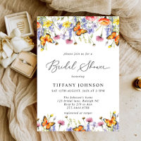 Cute Wildflowers Butterflies Floral Bridal Shower