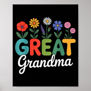 Cute wildflowers grandma floral mother's day great poster