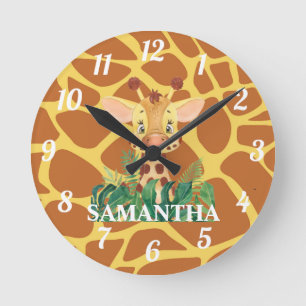 Cute Wildlife adorable animal baby Round Clock