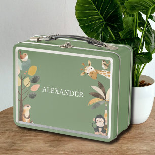 Cute Wildlife Animals Metal Lunch Box