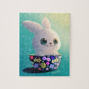 Cute Wildlife Of Spring Guardian: Bunny in Bloom Jigsaw Puzzle