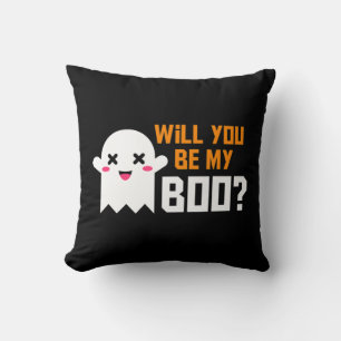 Cute Will You Be My Boo Ghost Halloween! Love Part Cushion
