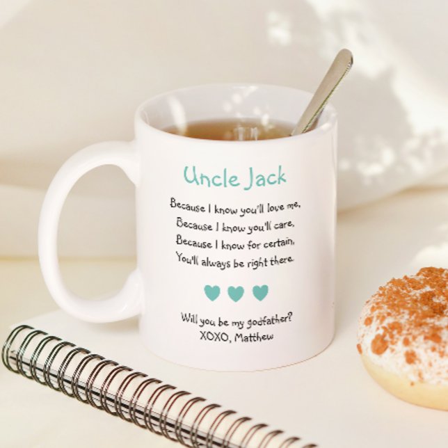 Cute Will You Be My Godfather Poem Photo Coffee Mug (Creator Uploaded)