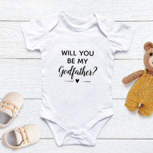 Cute Will You Be My Godfather Proposal Baby T-Shirt
