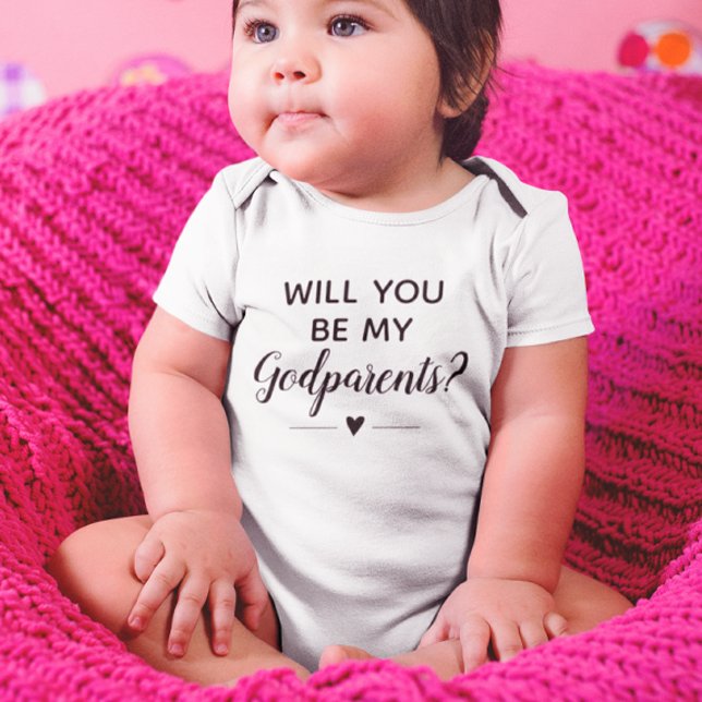 Cute Will You Be My Godparents Baby Bodysuit (Creator Uploaded)