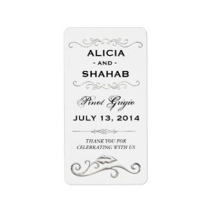 Cute Wine Bottle Wedding favour Label Stickers