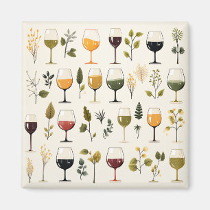 Cute wine cups magnet