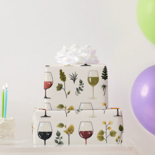 Cute wine cups wrapping paper