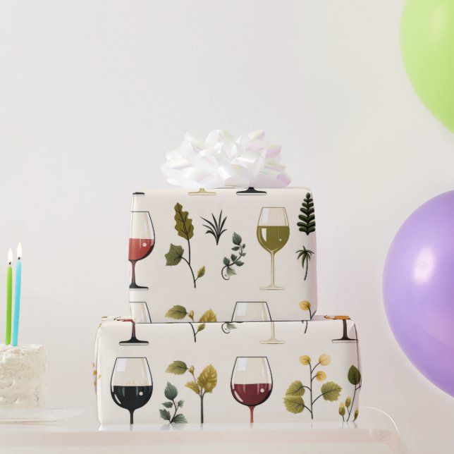 Cute wine cups wrapping paper (Party Gifts)