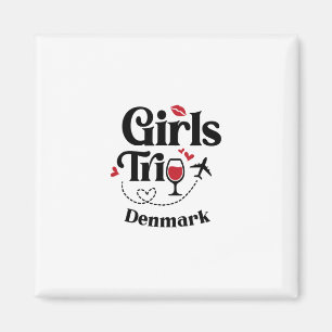 Cute Wine Girls Trip Denmark Travel Vacation Magnet