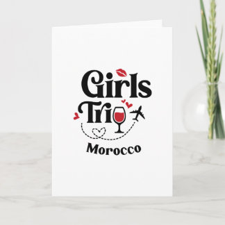 Cute Wine Girls Trip Morocco Travel Vacation  Card