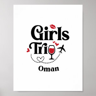 Cute Wine Girls Trip Oman Travel Vacation Poster