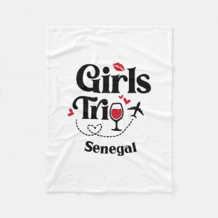 Cute Wine Girls Trip Senegal Senegal Travel Vacati Fleece Blanket