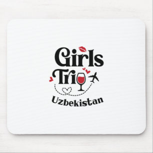 Cute Wine Girls Trip Uzbekistan Travel Vacation  Mouse Pad