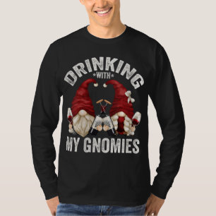 Cute Wine Gnomes Loves Drinking With My Gnomies Fu T-Shirt