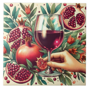Cute wine lovers crafting home business ceramic tile