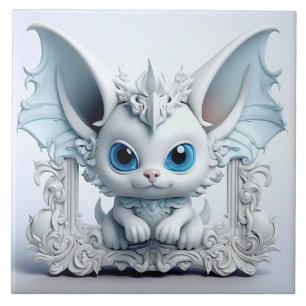 Cute Wing-Ear Character Ceramic Tile