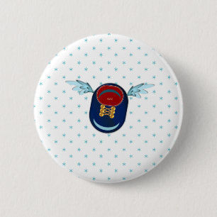 Cute winged shoe cartoon 6 cm round badge