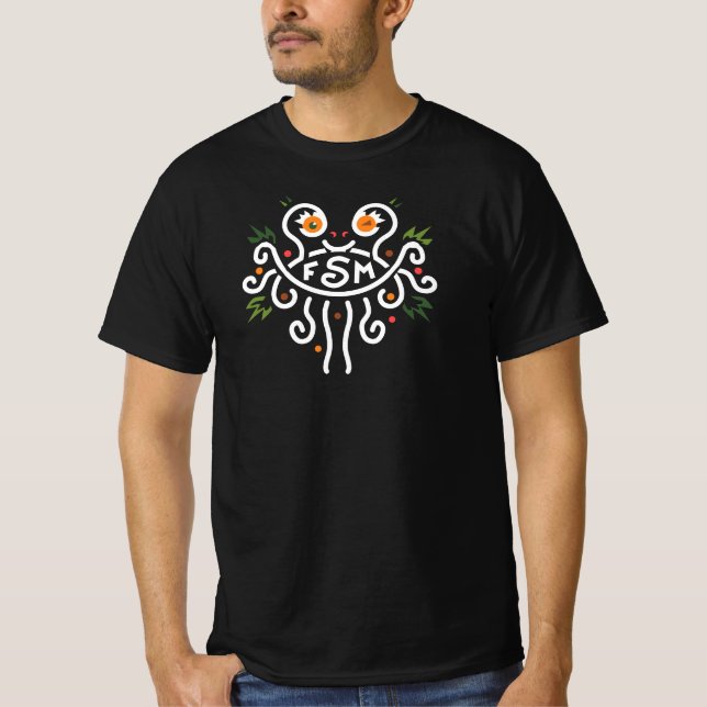 Cute Winking Flying Spaghetti Monster T-Shirt (Front)