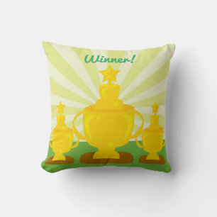 Cute Winning Customisable Triple Trophy Award Cushion