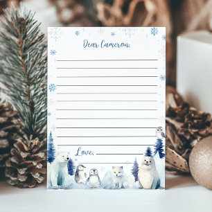 Cute Winter Animals Birthday Time Capsule Card