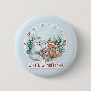 Cute Winter Animals Button Set
