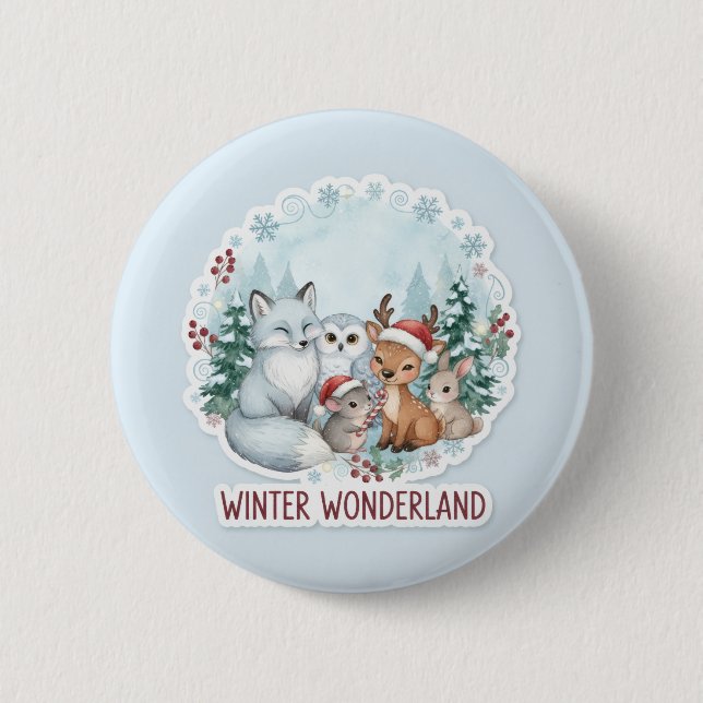 Cute Winter Animals Button Set (Front)