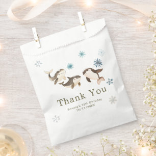 Cute Winter Arctic Whale Birthday Party Favour Bag