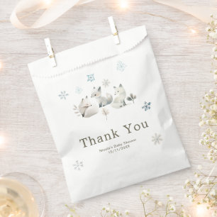 Cute Winter Arctic Wolf Baby Shower Favour Bag
