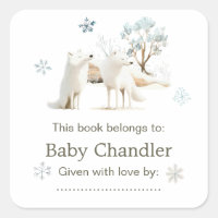 Cute Winter Arctic Wolf Baby Shower 
