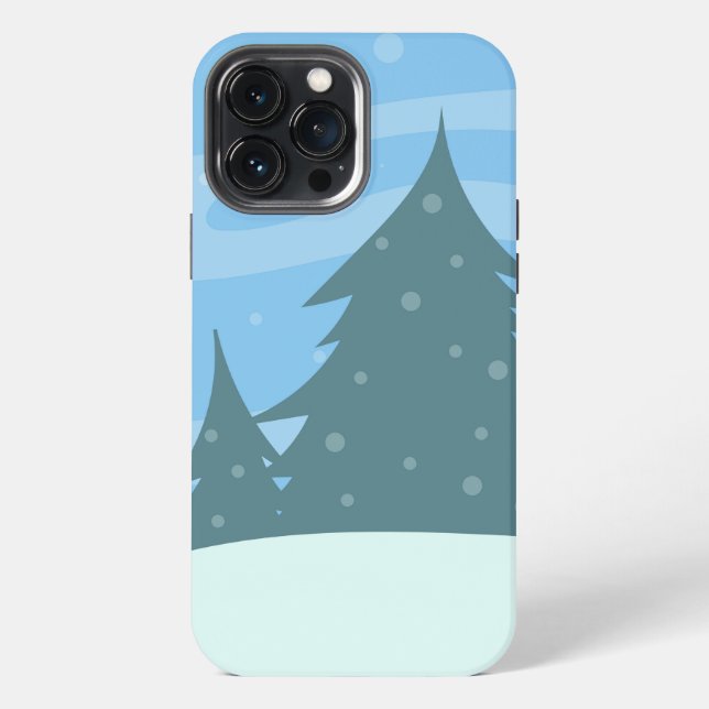 Cute winter background iPhone case (Back)