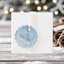 Cute Winter Bear Blue Baby Shower