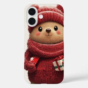 Cute Winter Bear Christmas iPhone 16 Case