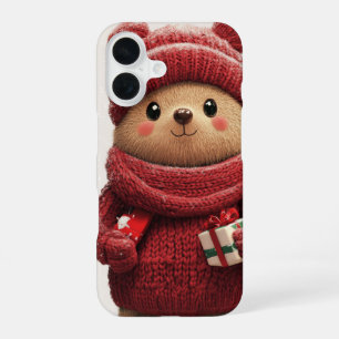 Cute Winter Bear Christmas iPhone 16 Case